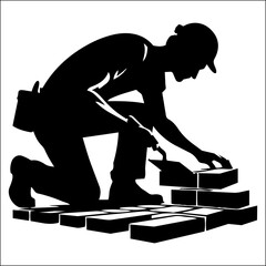 A silhouette of a construction worker stands beside a man on a scooter and a man on a skateboard © Hey Dear