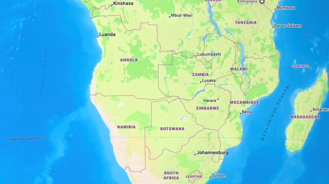 South Africa and Afrian countries map