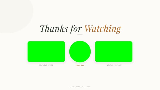 Food Vlog End Screen Green Template