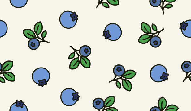 Delicious blueberry fruits pattern background vector design