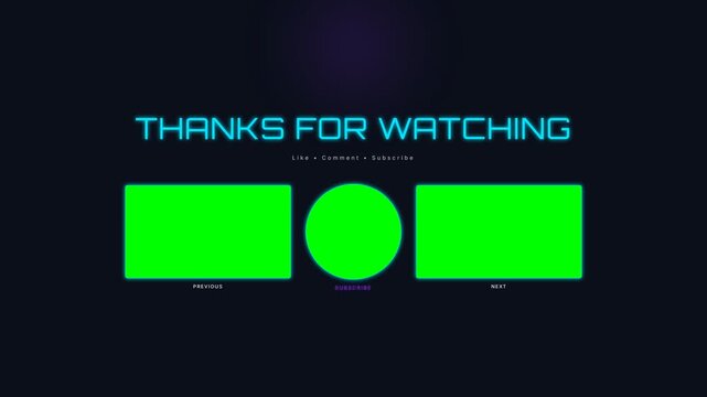 Gaming Channel End Screen Green Template