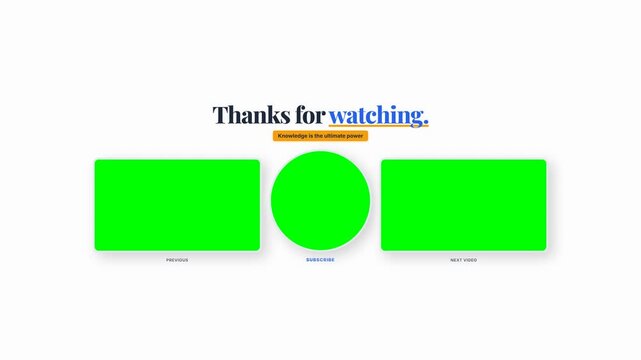 Education Channel End Screen Green Template
