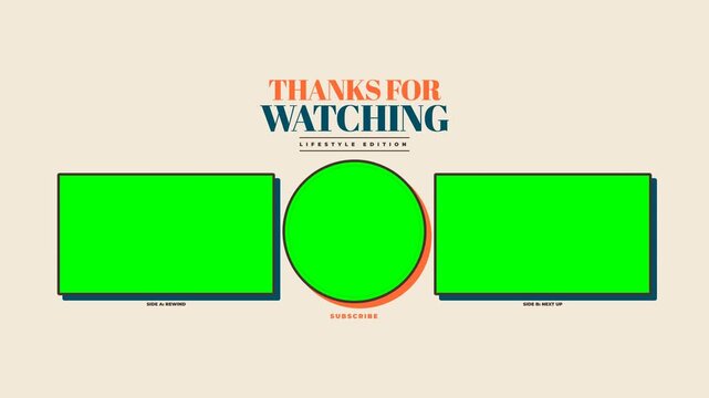 Lifestyle Vlog End Screen Green Template