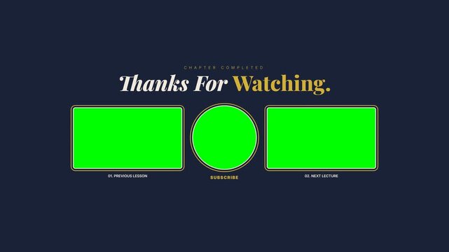 Education Channel End Screen Green Template