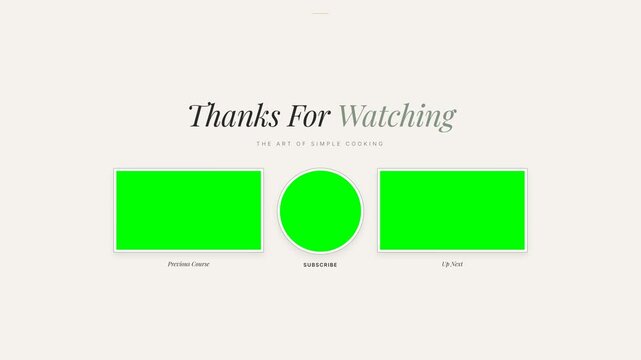 Food Vlog End Screen Green Template