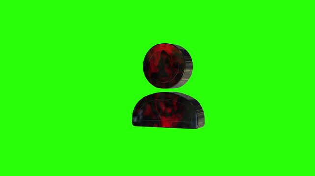 user icon animation moving left and right on green screen