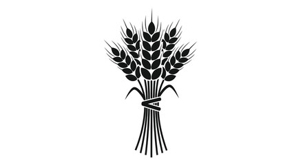 Fototapeta premium A black and white illustration of a bundled wheat stalk
