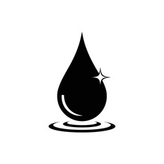 Fototapeta premium Clean Water Drop Icon with Sparkle Effect