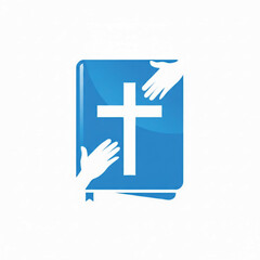 Obraz premium Book medical care icon with cross symbol and hand icons for health support and first aid messaging featuring nursing, doctor, treatment with hospital