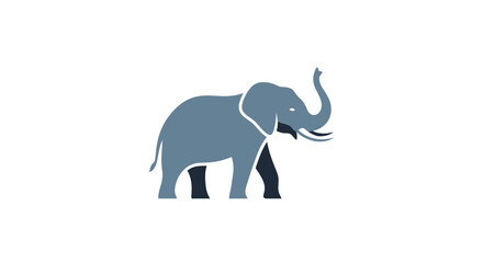 Fototapeta premium Minimalist graphic of an elephant icon, vector illustration on white background design