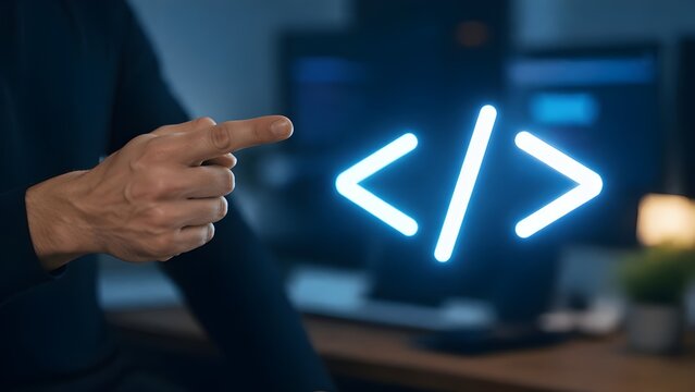 Software Development and Programming Code HTML Tag Icon
