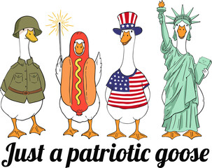Just a patriotic goose svg, Funny 4th Of July Goose Svg © Joe
