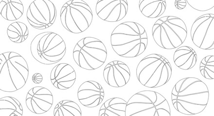 Fototapeta premium Seamless vector illustration design featuring a playful pattern of hand-drawn basketballs