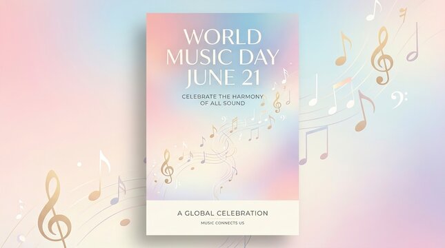 World Music Day Celebration with Colorful Musical Instruments Design