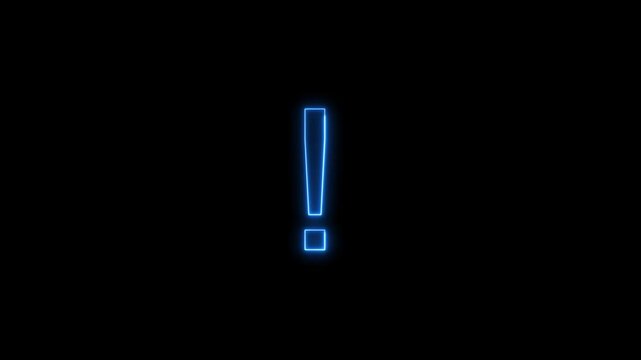 Exclamation Mark animation on transparent Background warning alert ,and Rectangle Border animation with alpha channel in 4k.
