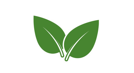 Fototapeta premium Minimalist Green Leaf Illustration Depicting Nature, Growth, and Environmental Themes