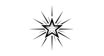 Fototapeta premium Radiant Starburst Graphic - Black and White Star Icon