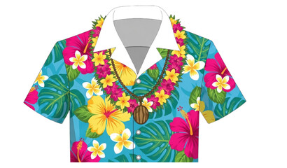Hawaiian aloha shirt vector tropical floral pattern beach clothing design © Crafts Home