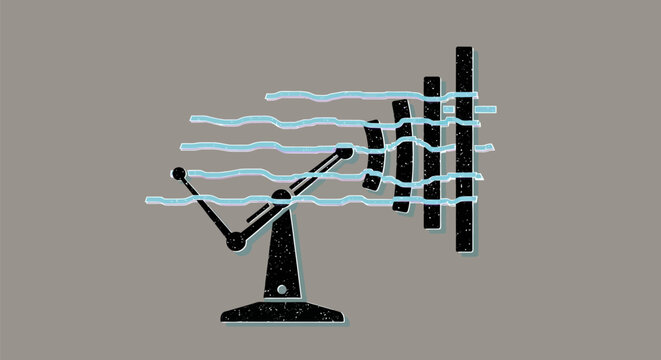 Abstract minimalist data chart illustration with blue wave lines