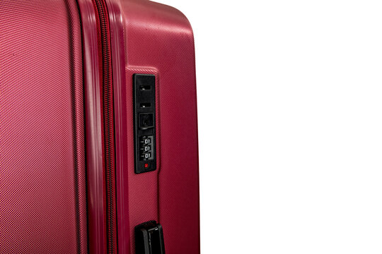 Closing a combination lock on a suitcase at the airport, checking the lock on a suitcase, attempting to break into a suitcase,