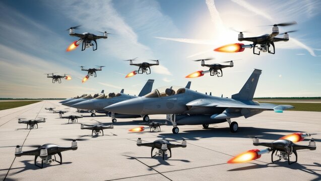 There are a lot of small planes that are flying in the sky