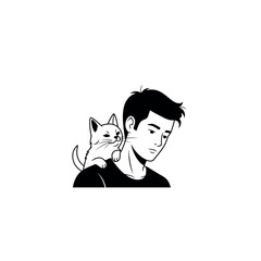 Man with cat on his shoulder. © Maliha