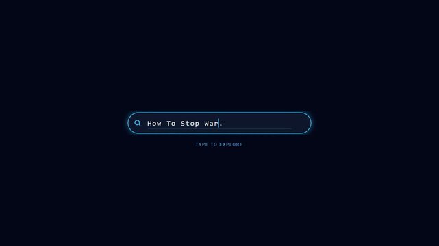 Minimalist Search Bar Animation with Typing Effect and Search Icon.