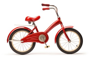 Fototapeta premium Kid red bicycle tricycle vehicle wheel.