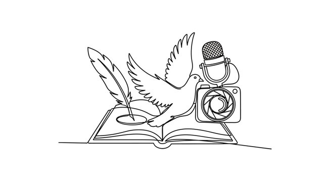 Dove flying out of book.