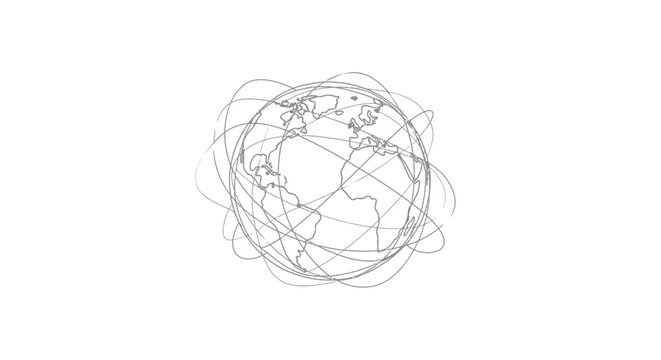 Globe Earth Map Lines Illustration.