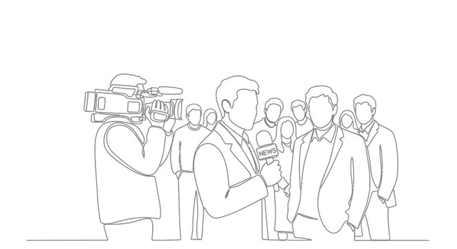 Man holding microphone in front crowd.