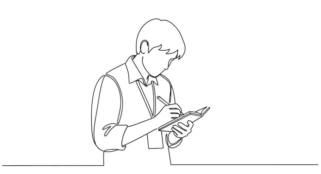 Man looking at a mobile phone.