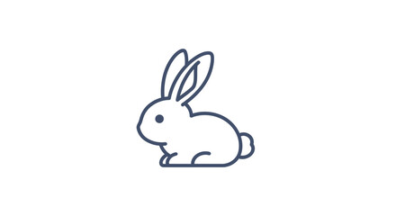 Obraz premium Minimalist outline of a rabbit icon on white background, simple and charming design