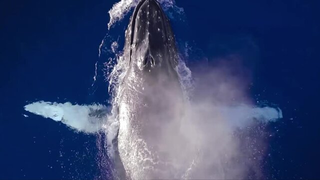  PODS HUMPBACK WHALE PLAYING ON THE BLUE OCEAN