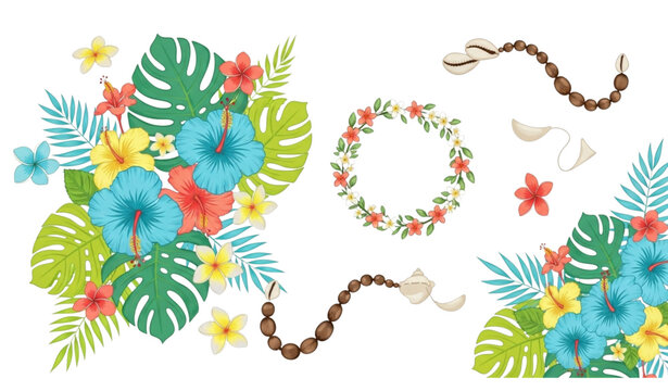 Hawaiian shirt vector design tropical floral aloha clothing pattern