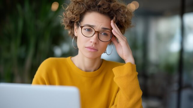 Freelance consultant declining scope creep request from demanding client, professional boundary-setting during virtual meeting, home office with spring garden view, perfect for contract limits,