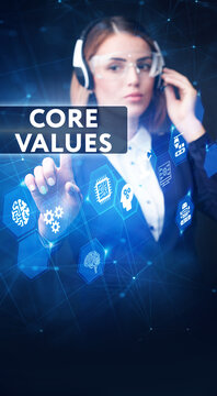 Business, Technology, Internet and network concept. Core values responsibility ethics goals company concept.