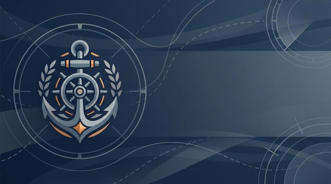 Honoring Day of the Seafarer with circular anchor insignia and maritime copy space
