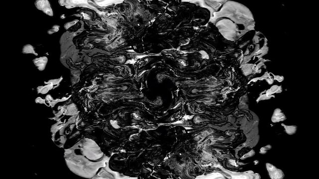 Black ink artistic down top flow splatter spots spills white paper beautiful reveal dripping streaks spread fluid ink alpha matte isolated watercolor ink drops transition