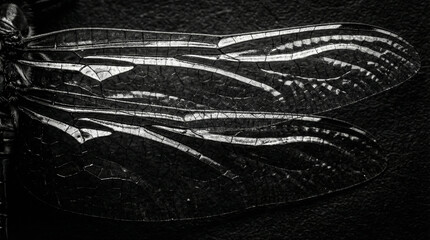 Fototapeta premium Graphic Bee Wings Macro Symmetrical Vein Pattern. Bold centered composition highlighting intricate wing vein geometry in energetic high-contrast detail