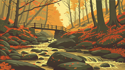 Four seasons nature landscape collection featuring autumn forests, spring blossoms, tropical beaches, and underwater marine life. © MdRezaurrahman