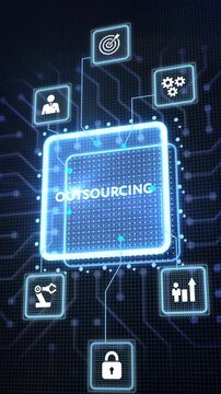 Business, Technology, Internet and network concept. Outsourcing human resources.