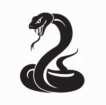 Modern Serpent Logo Design Featuring Coiled Body and Tongue