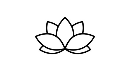 Fototapeta premium Lotus Flower Simple Line Art.