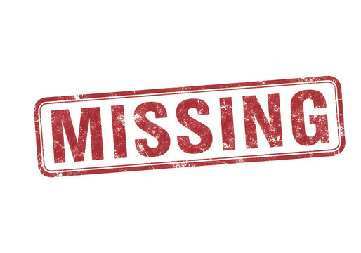 Vintage missing poster with distressed typography design isolated on white background