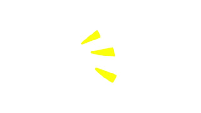 yellow triangle animation expression symbol, emoticon, cartoon character symbol, surprised, happy, idea, notion, brilliant transparent background, 4k video
