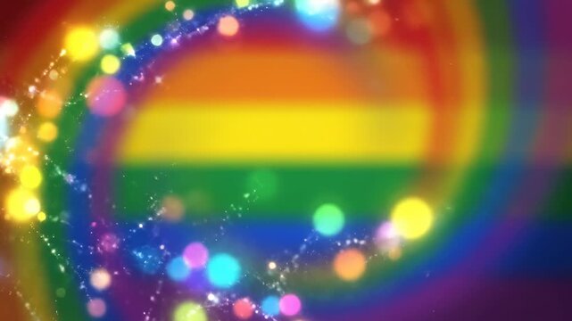Rainbow flag background.