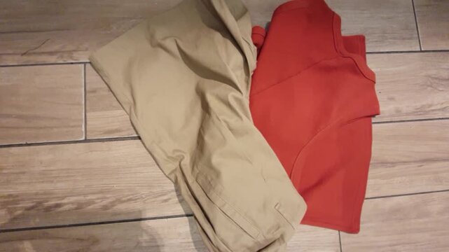 Stylish Brown Shorts and Orange Top Try-On