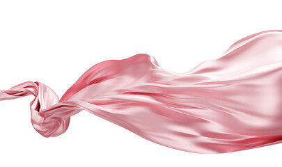 Luxury pink fabric flowing isolated on transparent background with copy space 3D render © ArtBackground
