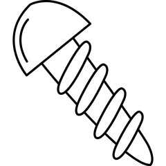 Fototapeta premium Simple Metal Screw Line Art Illustration